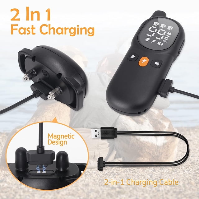 Remote Dog Bark Collar Rechargeable Electric Training Collar 2600Ft Dog Training Collar with Remote for 8-100lbs Small Medium Large Dogs Waterproof IP67 Collar with Beep