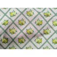 thumbnail image 4 of oneOone Popeline de Coton Tissu Décor Floral Losanges/feuilles et Roses Imprimé BTY 56 Pouces de Large, 4 of 4