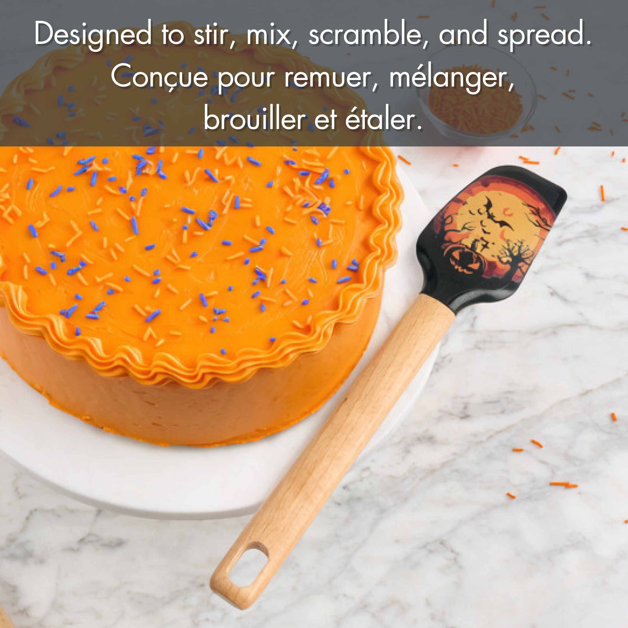 Tout-pour-célébrer spatule silicone 12", chauve-souris noire