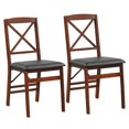 thumbnail image 1 of Costway 2 Pack Folding Dining Chairs Foldable Chairs with PVC Padded Seat & High Backrest, 1 of 10