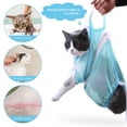 thumbnail image 2 of 1pcs Mesh Cat Washing Bag Adjustable Pet Clean Bite Restraint Bag (Blue), 2 of 7