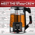 thumbnail image 2 of Gourmia 1.7L Programable Glass Kettle with Touch Display, Infuser, Black, 2 of 8