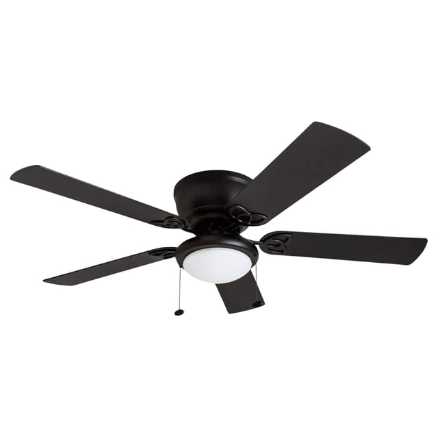 Prominence Home Benton 52" Indoor LED Ceiling Fan with Light and Pull Chain, Matte Black