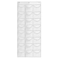 thumbnail image 2 of 24-Pocket Baseball Hat Rack for Wall or Door Organization, Clear PVC Pockets with 3 Hooks for Caps Storage, 65x26 Inches Size, Durable for Closet Display, 2 of 9