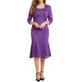 thumbnail image 2 of INSPIRE CHIC Robe d'Invitée de Mariage pour Femme Tenues de Soirée 2 Pcs Robes Sans Manches avec Boléro m Violet, 2 of 6