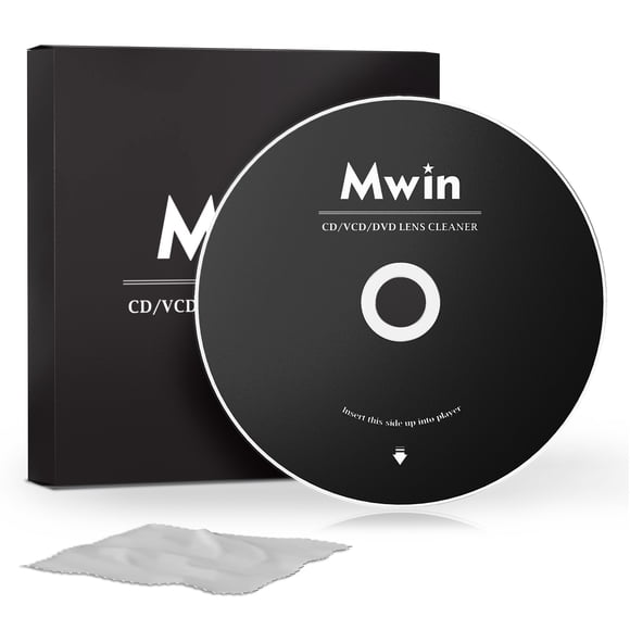 Mwin CD Cleaner Disc for CD Player,Safe and Effective Laser Lens Cleaning Disc,CD/VCD/DVD Player Lens Cleaner Set for Car and Home