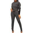 thumbnail image 1 of Yuyuzo Ensemble d'Entraînement 2 Pcs pour Femmes Chandails à Manches Longues à Col Ras du Cou avec Pantalons Joggers Survêtements Ensembles de Sport, 1 of 7