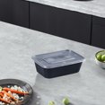 thumbnail image 4 of Plastic Food Containers With Lids 50 Pcs Rectangle Disposable Lunch Box 6.69 in x 4.69 in x 2.17 in Food Grade Transparent, 4 of 6