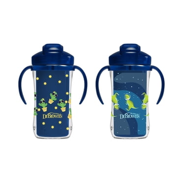 Dr. Brown's Milestones Insulated Sippy Straw Cup, mL, Blue, 12m+