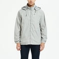 thumbnail image 1 of LSLJS Men's Windbreaker Jacket Hooded Jacket Windproof and Stormsuit Featur( Gray, L), 1 of 9