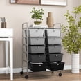 thumbnail image 2 of Costway 10-Drawer Storage Cart Utility Rolling Trolley Kitchen Organizer Black Gradient, 2 of 10