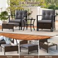 thumbnail image 4 of Harmijoy 5 Piece Outdoor Furniture Set, Rattan Chairs & Ottomans w/ Round Glass Topped Coffee Table, Space Saving Cushioned Patio Conversation Set for Backyard, Poolside, 4 of 8