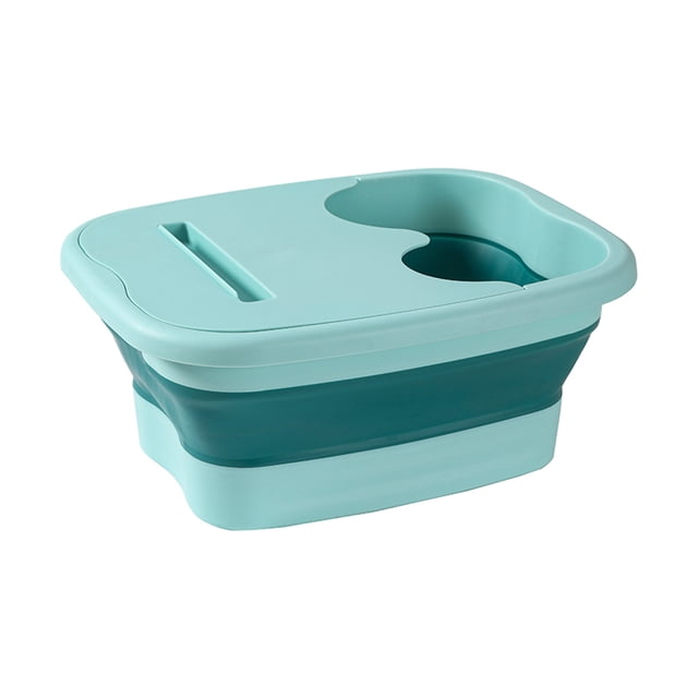 Birdeem Foldable Foot Bath Bucket with Handle and Lid, Portable Foot Bath Spa Bucket with Massage Acupoints, Portable Foot Bath Bucket, Foldable Spa Bucket for Foot