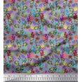 thumbnail image 1 of Soimoi Poly Georgette Fabric Coral,Starfish & Turtle Ocean Fabric Prints by Yard 52 Inch Wide, 1 of 3