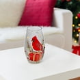 thumbnail image 2 of Décoration En Verre Oblong Craquelé À Led (Cardinal Sur Boîte Cadeau), 2 of 3