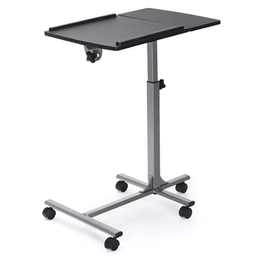 Gymax Support Mobile pour Ordinateur Portable sur Roulettes, Hauteur Réglable, Table d'Appoint pour Canapé au-Dessus du Lit
