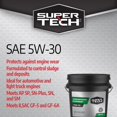 thumbnail image 3 of SuperTech Conventional SAE 5W-30 18.9L Pail, 3 of 5