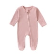 thumbnail image 2 of EGNMCR Rompers pour Enfants Tout-Petits Garçons Filles Mode Confortable Couleur Unie Fermeture Éclair Manches Longues Ramper Kid Rompers, 2 of 5