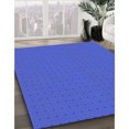 thumbnail image 3 of Ahgly Company Tapis d'Intérieur Lavable à la Machine, Carré, Transitionnel, Ruban Bleu Bleu, Tapis de Zone, 4 Pieds Carré, 3 of 7
