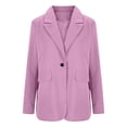 thumbnail image 3 of ManxiVoo Professional Womens Blazer Cardigan Open Front Lightweight Office Wear Versatile Spring Layering Piece S Size Purple, 3 of 6