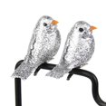 thumbnail image 4 of 12Pcs Glitter Cute Silver Artificial Bird Simulation Decor Garden Home Decoration Prop, 4 of 14