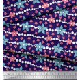 thumbnail image 2 of Soimoi Poly Georgette Fabric Dot & Floral Artistic Print Fabric by The Yard 52 Inch Wide, 2 of 5