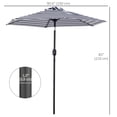 thumbnail image 3 of Outsunny Parasol de Patio, Parasol Extérieur avec 6 Baleines, Rayures Bleues, 3 of 10