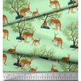 thumbnail image 3 of Soimoi Poly Georgette Fabric Tree & Kangaroo Animal Print Sewing Fabric Yard 42 Inch Wide, 3 of 3