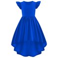 thumbnail image 4 of Robe pour Filles Enfants Enfant Filles Été Manches Charleston Asymétrique Robe Formelle Jupe Volantée Couleur Unie Robe Évasée Robe Bébé BU2 7 Ans-8 Ans, 4 of 4