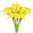thumbnail image 1 of CHUANK 20pcs Artificial Calla Lily Silk Flowers 13.4” for Home Kitchen Wedding Table Decoration (White), 1 of 18