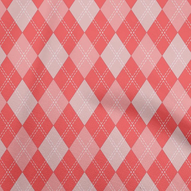 oneOone Cotton Poplin Bright Red Fabric Check Craft Projects Decor Fabric Printed By The Yard 42 Inch Wide