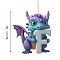 thumbnail image 3 of Fridja Personalized Dinosaur Christmas Ornament 26 Letters Hanging Pendant Ornaments 2024 Plastic Initial Monogram Xmas Tree Decorations with Hanging Rope Unique Customized Fun Gift for Kids (F), 3 of 4