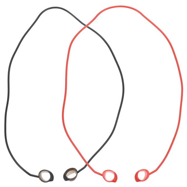 2pcs Earphones Anti-Lost Strap Earbuds Neck Rope compatible with Galaxy Buds 1/2, featuring black and red silicone lanyards with openings for earbuds. Ideal earbud accessories for sports and workouts, these sweat-proof, skin-friendly straps ensure comfort and prevent loss during activities like running, yoga, and skiing.