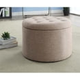 thumbnail image 2 of Convenience Concepts Designs4Comfort Round Ottoman in Beige Fabric, 2 of 5