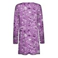 thumbnail image 4 of Pompotops Chemisier Décontracté à Manches Longues Imprimé pour Femmes avec Poche Cardigan Liquidation, 4 of 5
