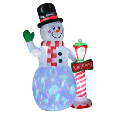 HOMCOM Christmas Inflatable Snowman Airblown Lighted Indoor Outdoor Decor