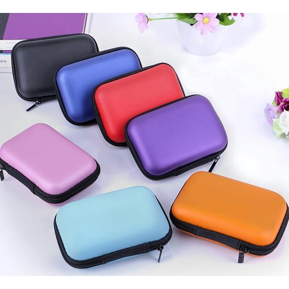 Miangastore 4pcs Multi-Functional EVA Zipper Storage Bag for Headphones Cables Playing Cards Portable Travel Organizer Case Game Deck Card Holder