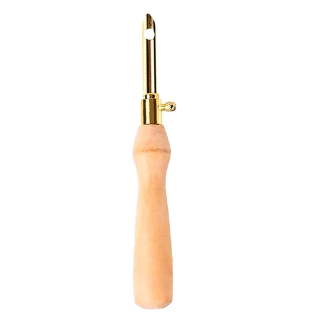 Maoww Embroidery Needle Metal Portable Colorful Tambour Needle with Wooden Handle, Gold