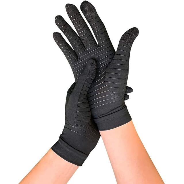 Compression Gloves with Fingers Copper Gloves for Arthritis Pain Relief Compression Typing Gloves for Men, Full Finger Arthritis Gloves Women Compression Hand Arthritis Gloves for Fingers