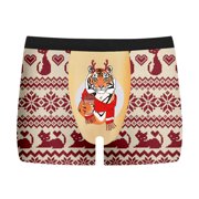 FhsagQ Underwear Mens Bikini Underwear Super Fit Christmas Animal Underpants for Men Underwear for Men Pack Cotton Long Super Fit Men Underwear Pack Briefs 90% Polyester Gold L