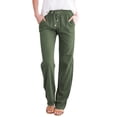 thumbnail image 1 of 2025 Waist and Elastic Solid Comfortable Maternity Pants for Women Casual Pants Drawstring Long Women Womens Plus Size Casual Pants with Pockets Straight Casual, 1 of 6