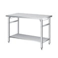 thumbnail image 1 of BeesClover Table de Travail Pliable en Acier Inoxydable Robuste de 920 lb, Certifiée NSF, Tablette Ajustable, pour Restaurant, Garage, Patio Ou Traiteur, 1 of 7