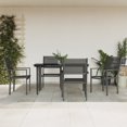 thumbnail image 1 of vidaXL 5 Piece Garden Dining Set Black Steel and Textilene, 1 of 5