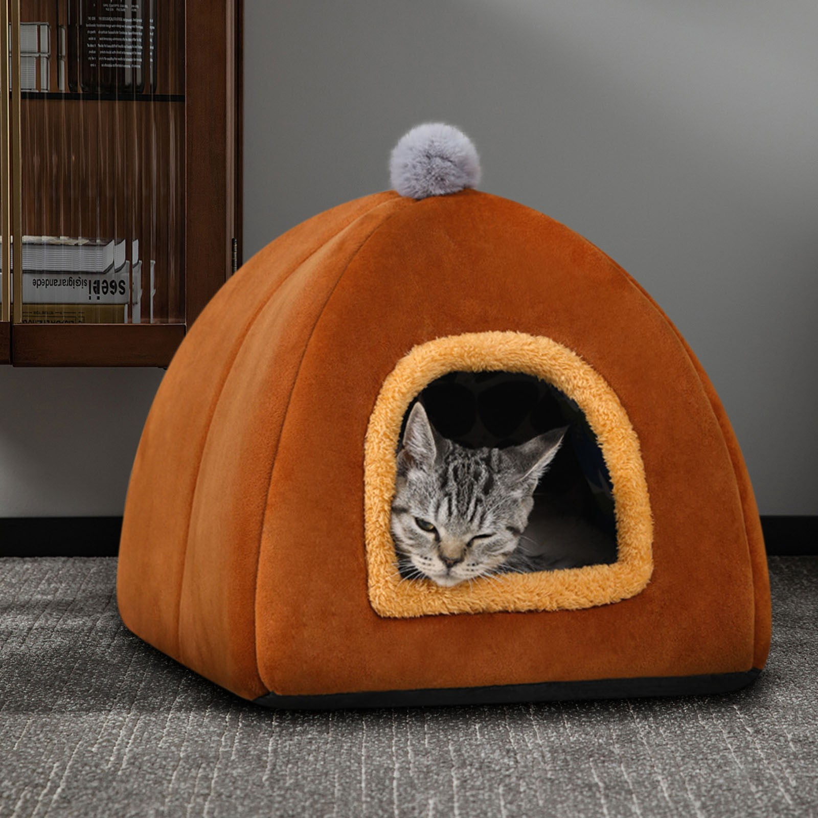 EGNMCR Winter Warm Pet Tent Use Thickened Small Dog Comfortable And Warm Pet Home Cat Bed