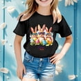 thumbnail image 2 of T-shirts à Manches Courtes pour Fille, Tenue de Pâques, Imprimé de Pâques, Col Rond Décontracté, T-Shirts Basiques, Chemises pour Filles, Taille 8-10 Ans, 2 of 4