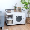thumbnail image 3 of Costway Cat Litter Box  Enclosure Hidden Litter Furniture Cabinet W/ 2-Tier Storage Shelf, 3 of 10