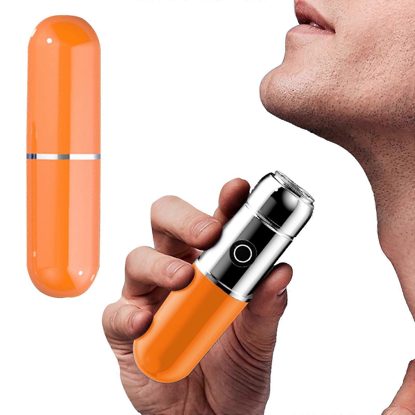 Mini Electric Shaver compatible Men Electric Shaver Washable Beard Trimmer Usb Rechargeable Face Beard Small Steel Cannon Razor_Perfect Gift