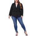 thumbnail image 2 of GRACE & GRANDEUR Women's Plus Size Fall Workwear Notched Lapel Button Down Office Blazer 4X Black, 2 of 5