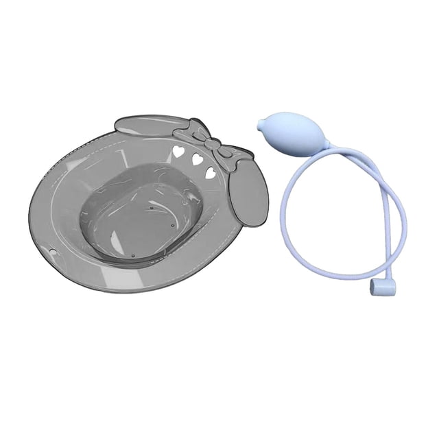 Esquirla Sitz Bath Multipurpose Sturdy Anti Overflow Soak Pan for Bathroom Dorm Hotel Gray with Flusher