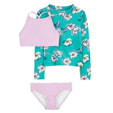 Carter's Carters Filles 4 Haut de Bikini Longline, Maillot Dermoprotecteur et Bas Ensemble de Maillot de Bain FPS 50+ 4